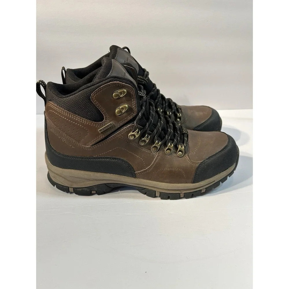 Eddie Bauer Waterproof Hiking Boots Men Size 10.5 Brown Leather Trail Outdoor